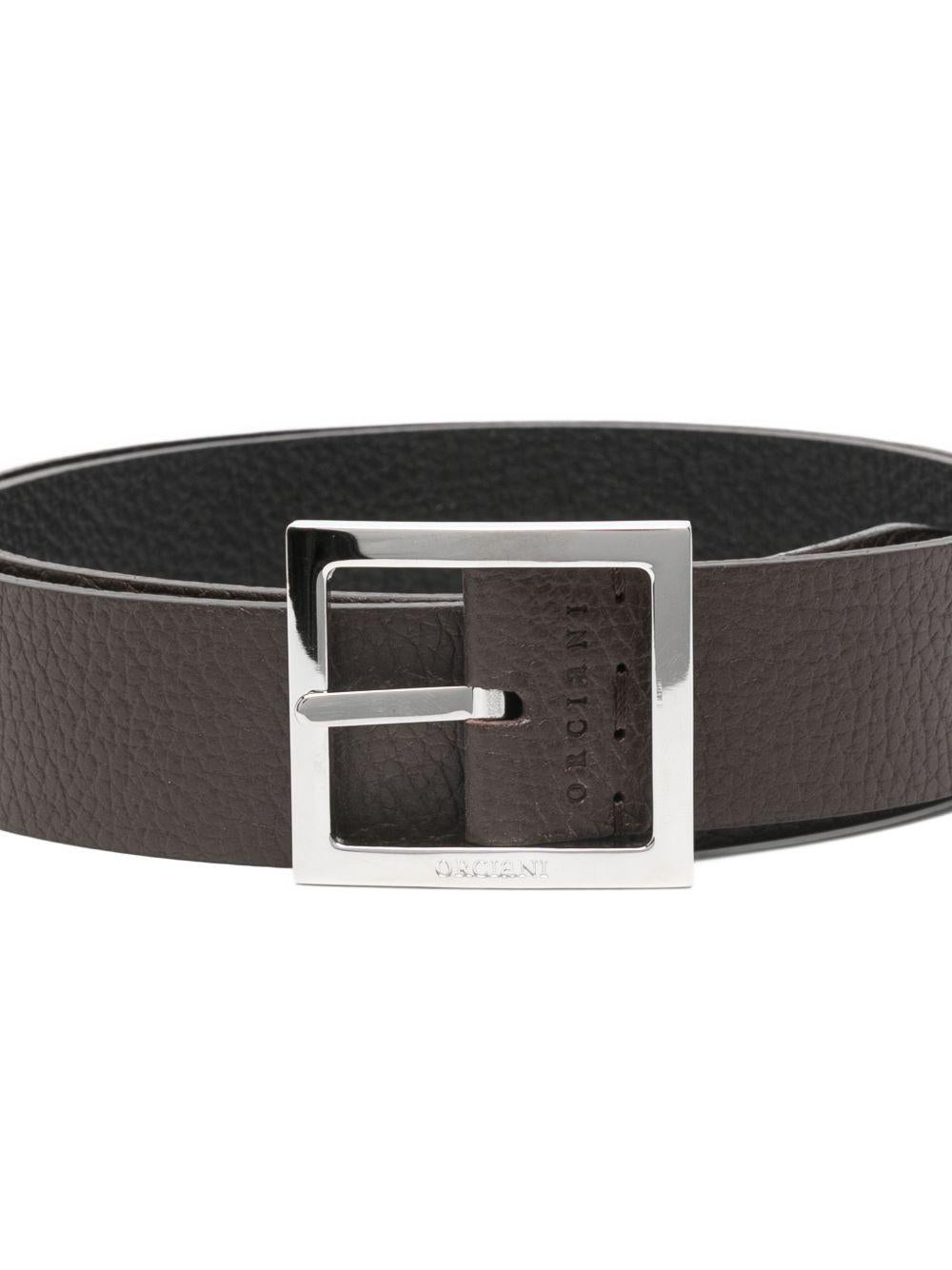 Cintura testa di moro in pelle saffiano 