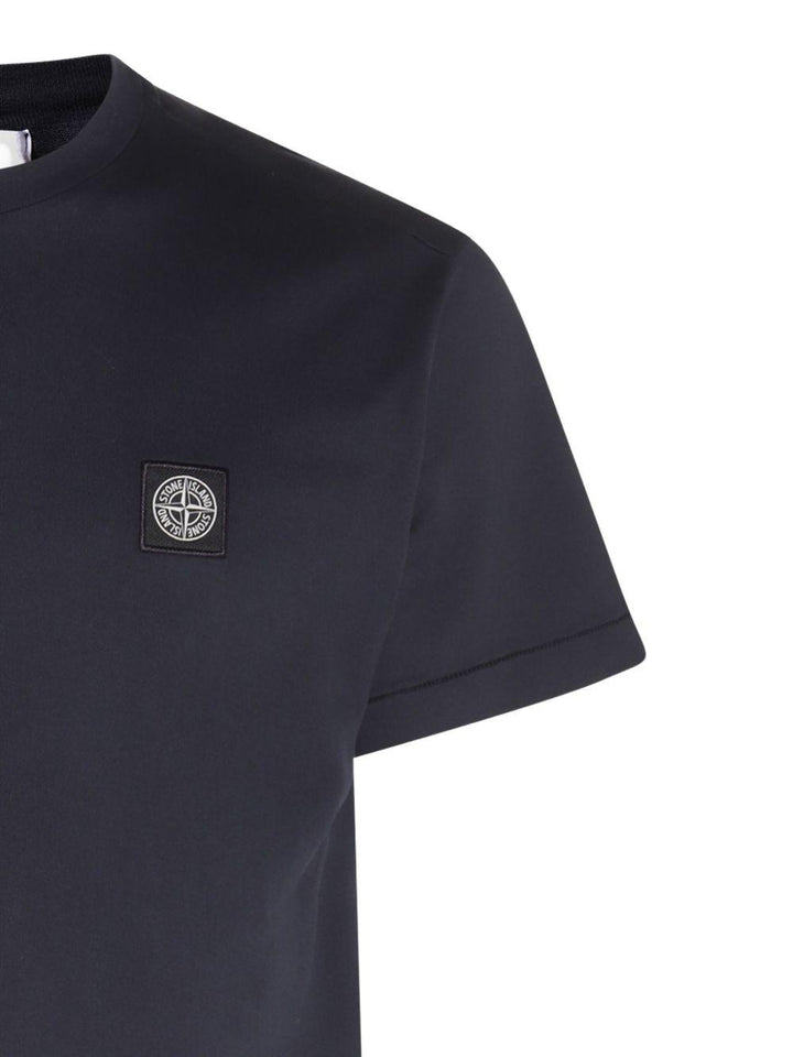 T-shirt blu navy con applicazione logo 