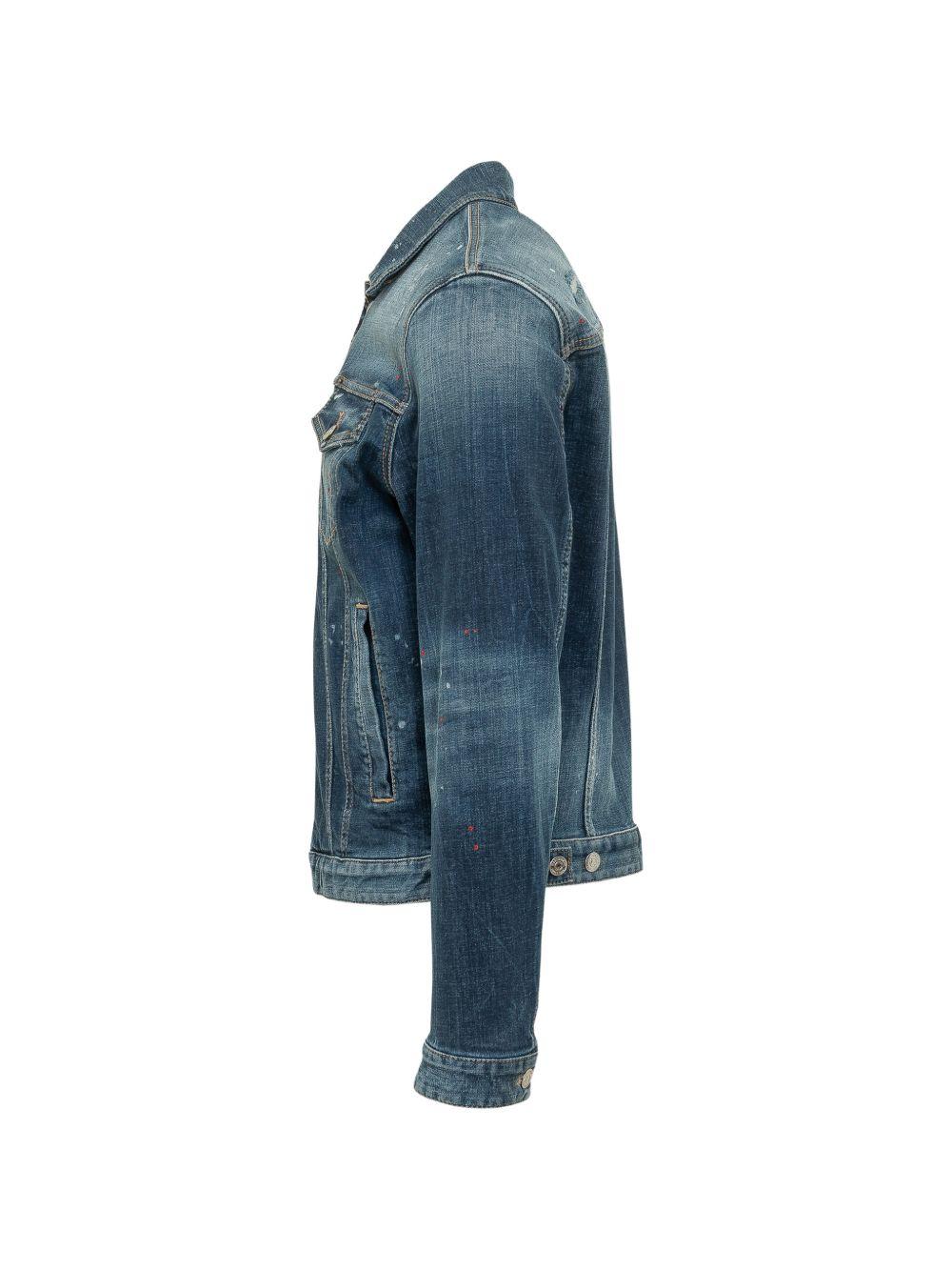 Giacca denim blu con bottoni 