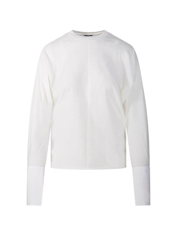 Maglia con polsini camicia 