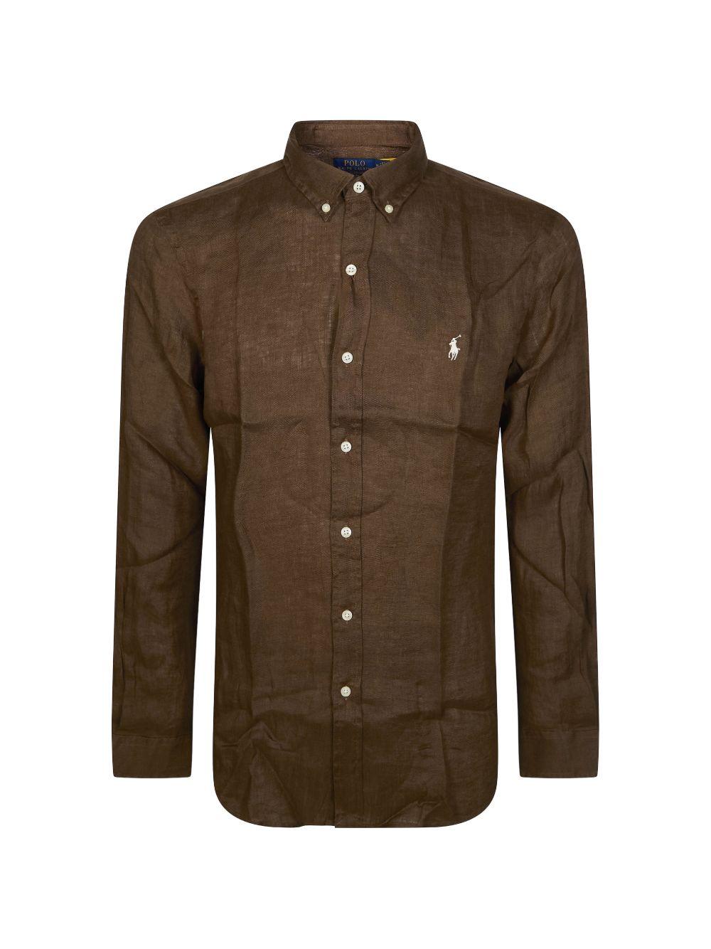 Camicia marrone in lino 
