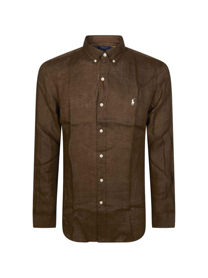 Camicia marrone in lino 
