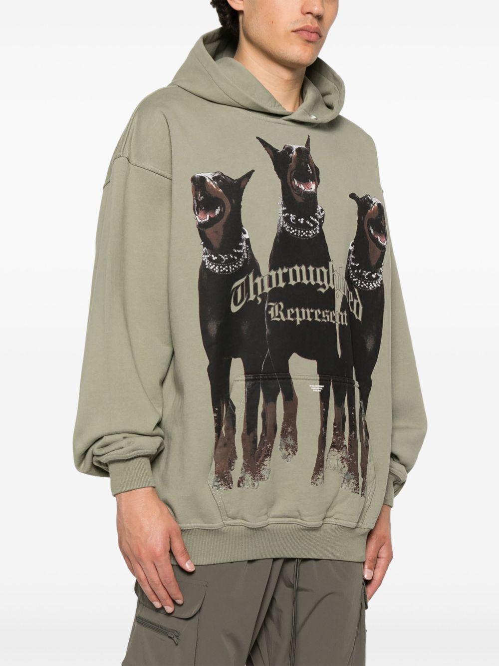 Felpa con cappuccio khaki Thoroughbred 