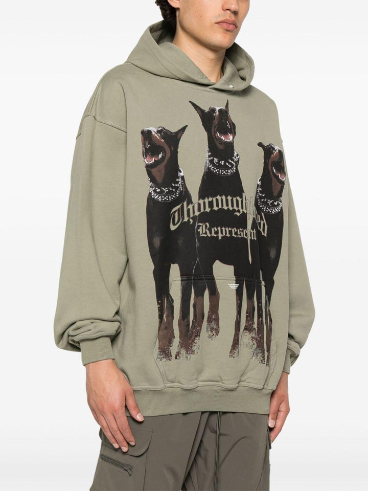 Felpa con cappuccio khaki Thoroughbred 