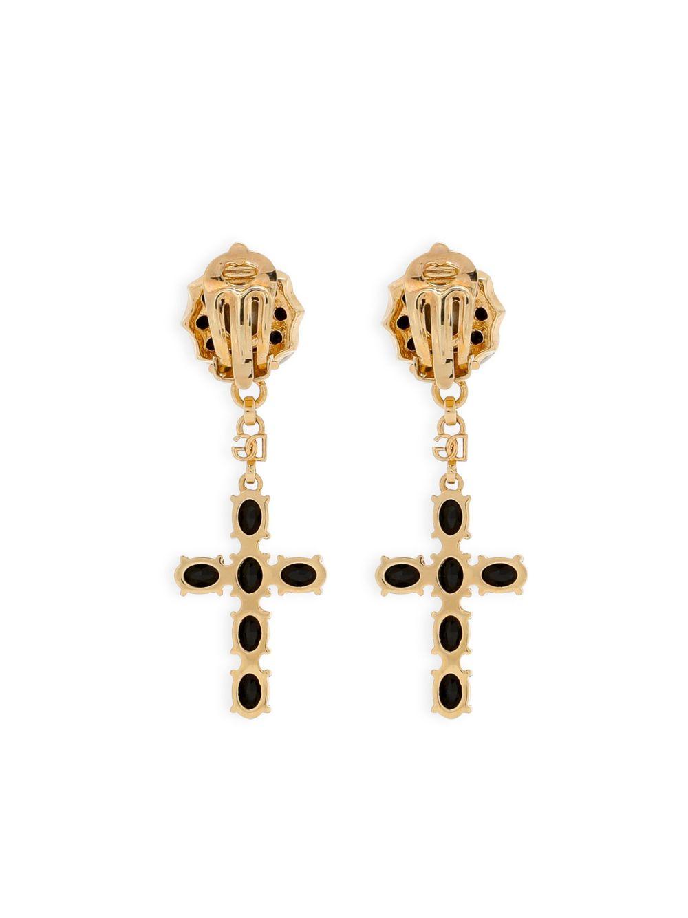Orecchini a clip con croce pendente 