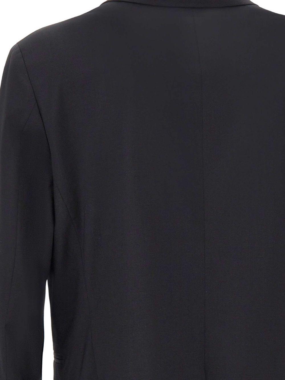 Blazer nero doppiopetto con bottoni smaltati 