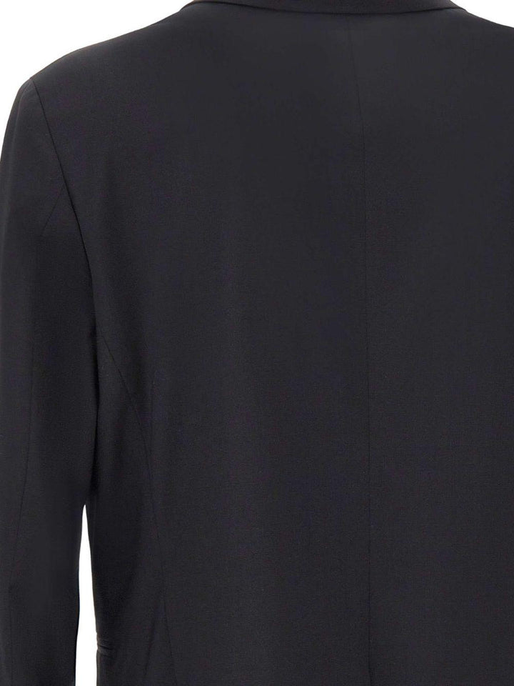 Blazer nero doppiopetto con bottoni smaltati 