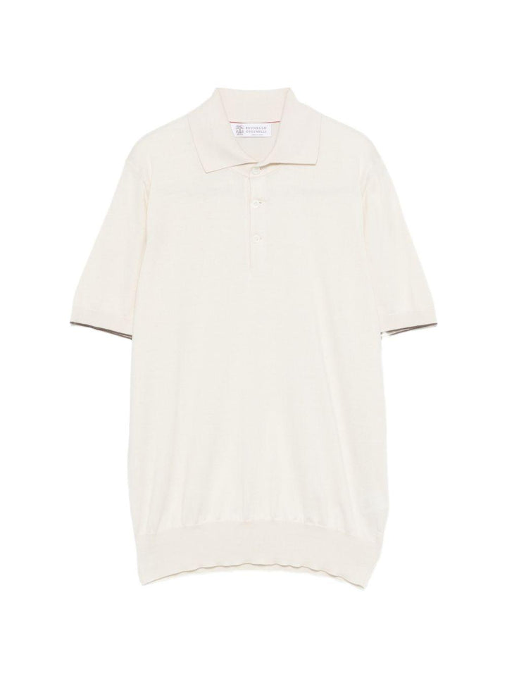 Polo beige chiaro con bottoni 