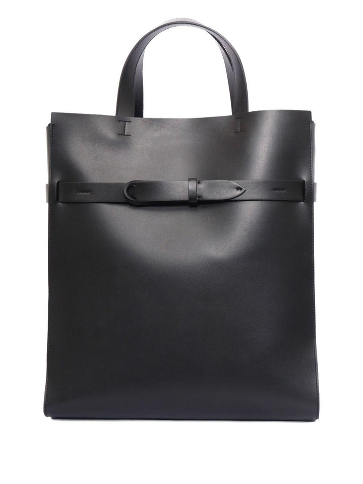 Borsa tote nera con fibbia 
