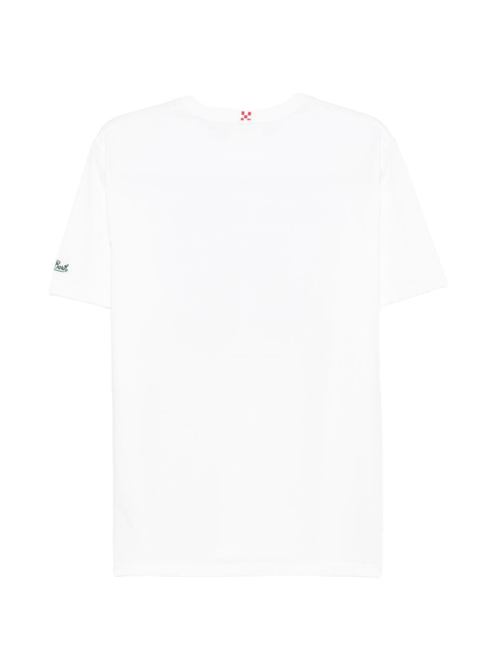 T-shirt bianca in cotone con stampa 