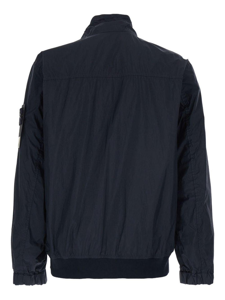 Giacca Crinkle Reps NY con zip blu navy 