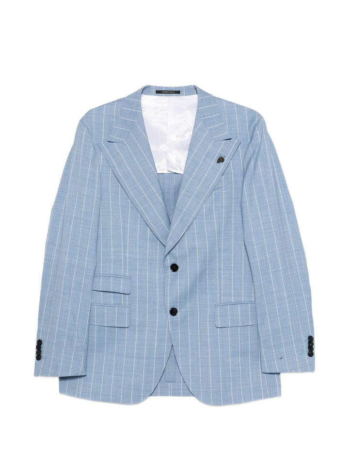Abito azzurro gessato 