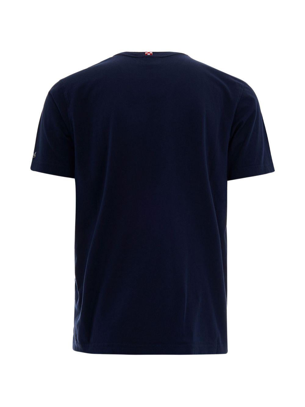 T-shirt blu con stampa grafica 