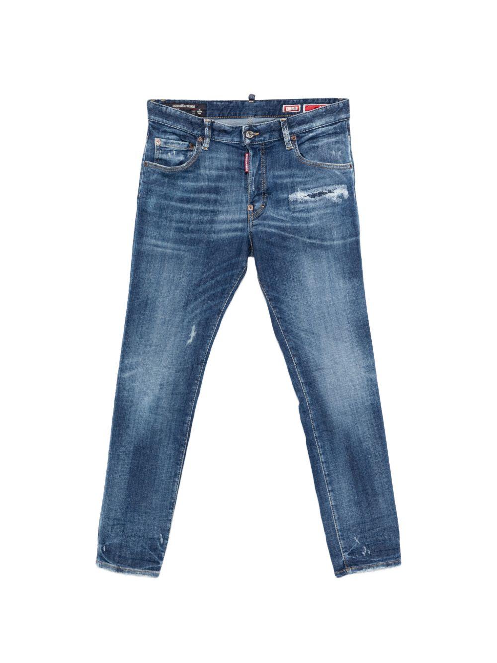 Jeans blu navy con cinque tasche 