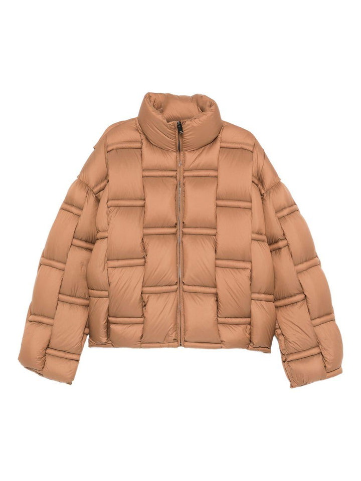 Piumino beige con inserti 