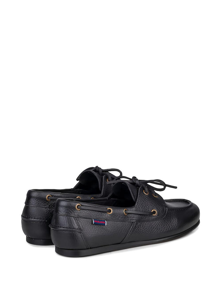 Mocassini neri Owen tumbled con lacci 