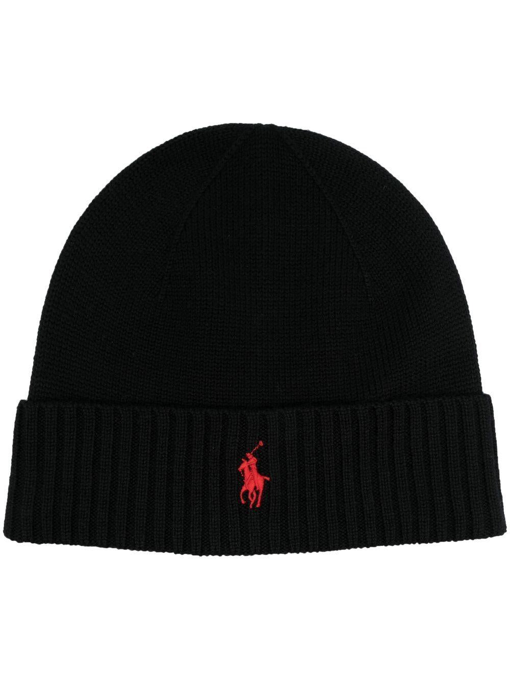 Berretto nero Polo Pony 