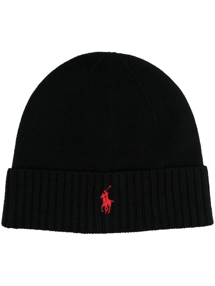 Berretto nero Polo Pony 