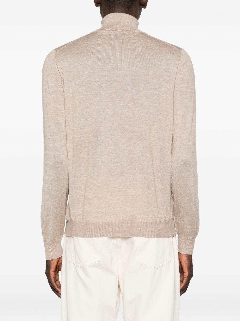Maglione a collo alto beige 