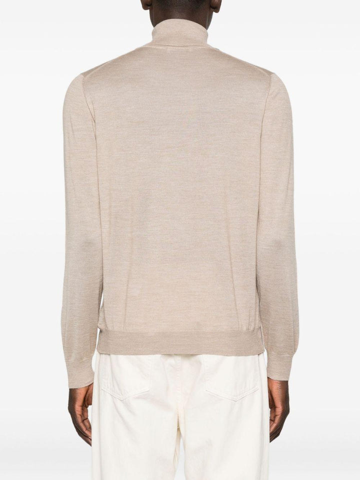 Maglione a collo alto beige 