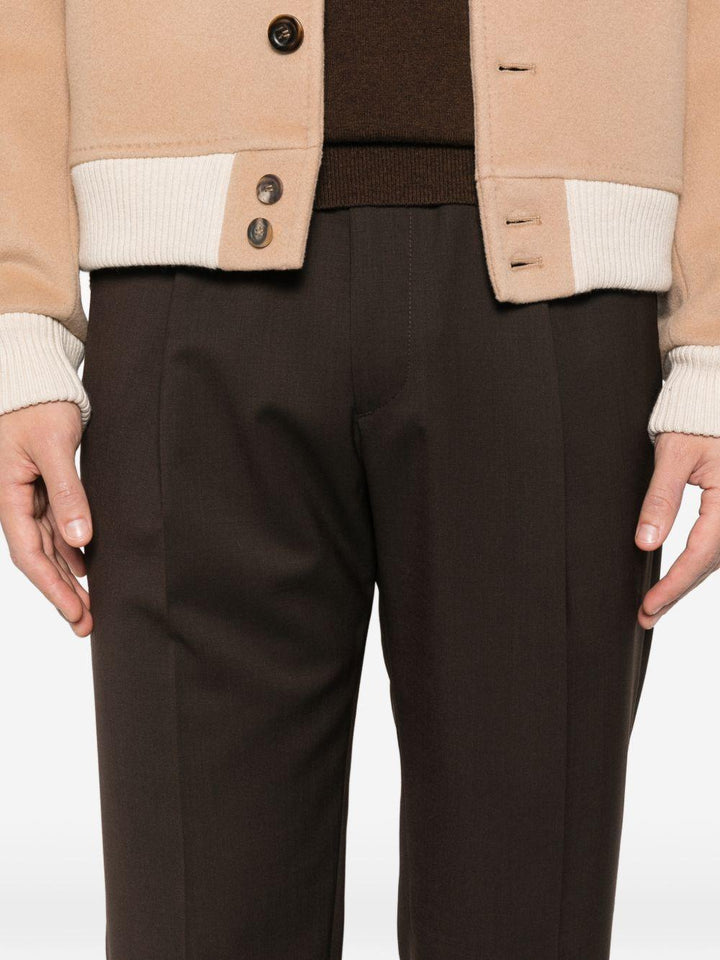 Pantaloni plissé marroni