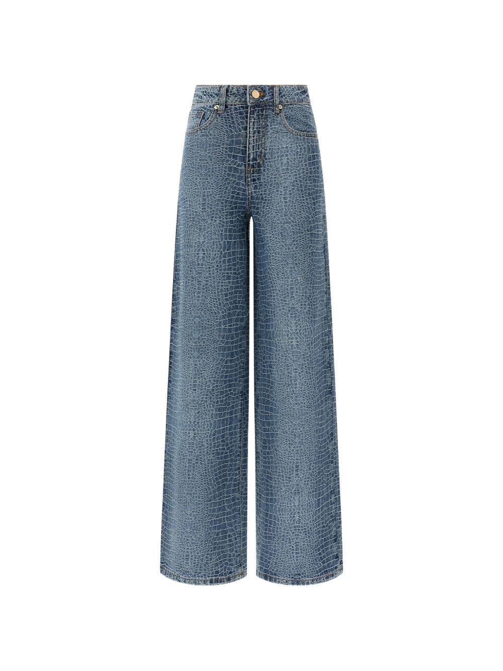Denim con effetto coccodrillo 