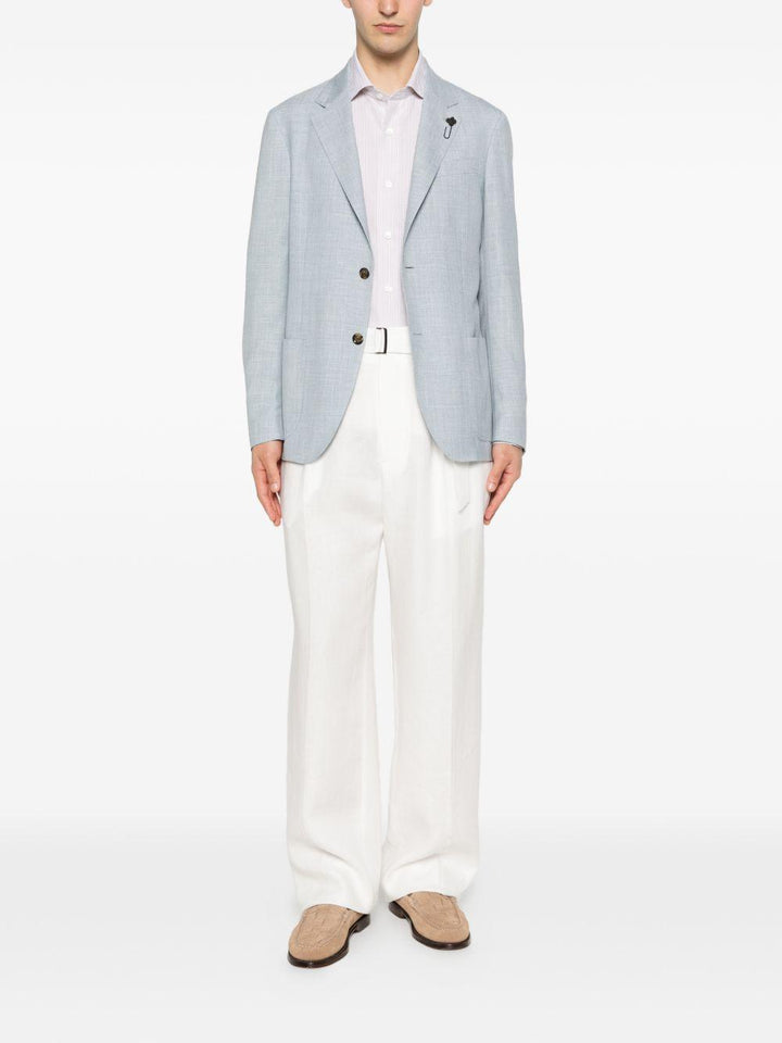 Blazer in lana azzurro polvere 