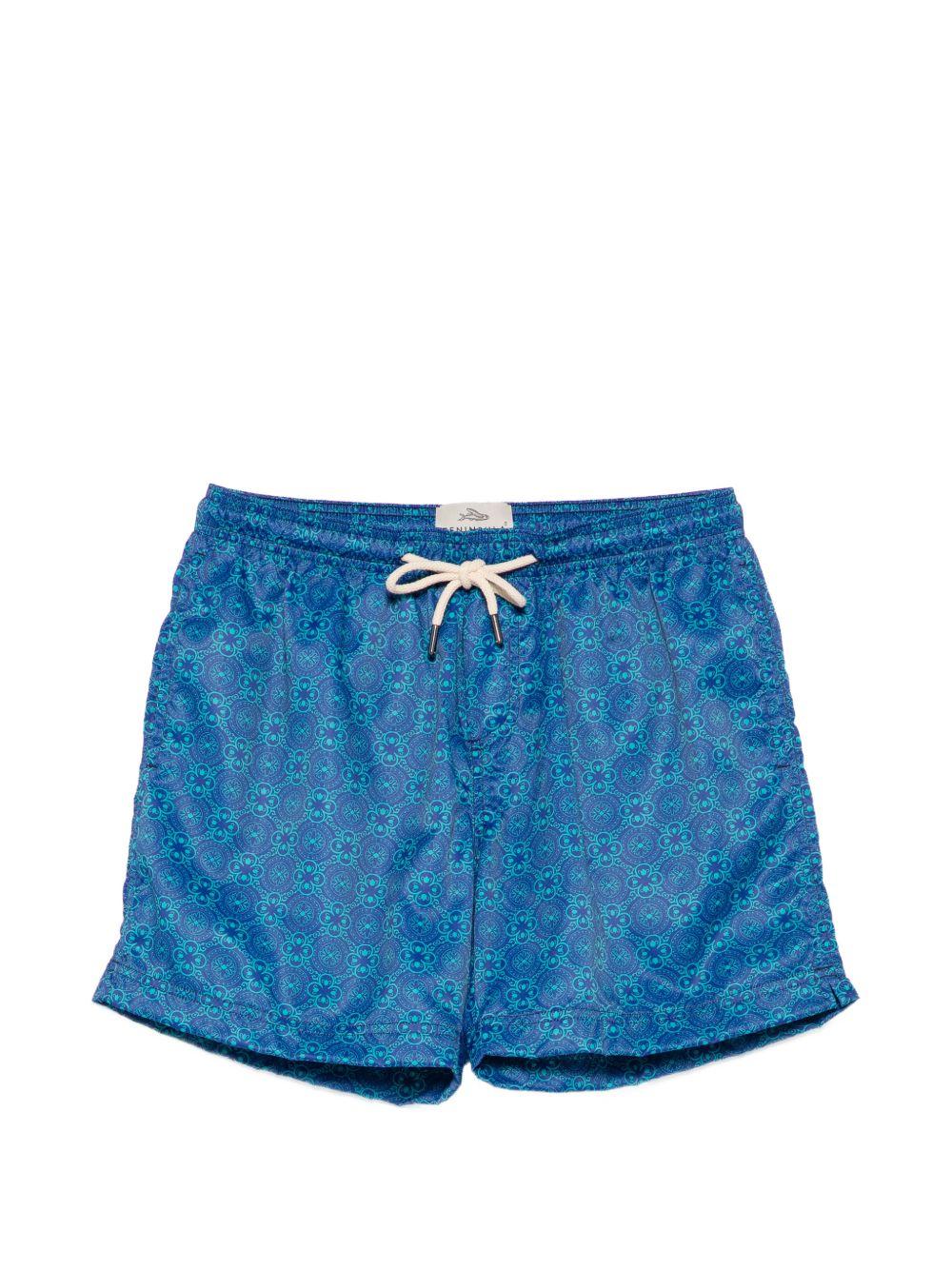 Costume da bagno blu con stampa 