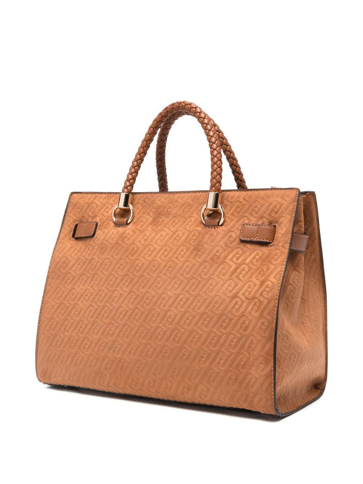 Borsa tote con logo goffrato 