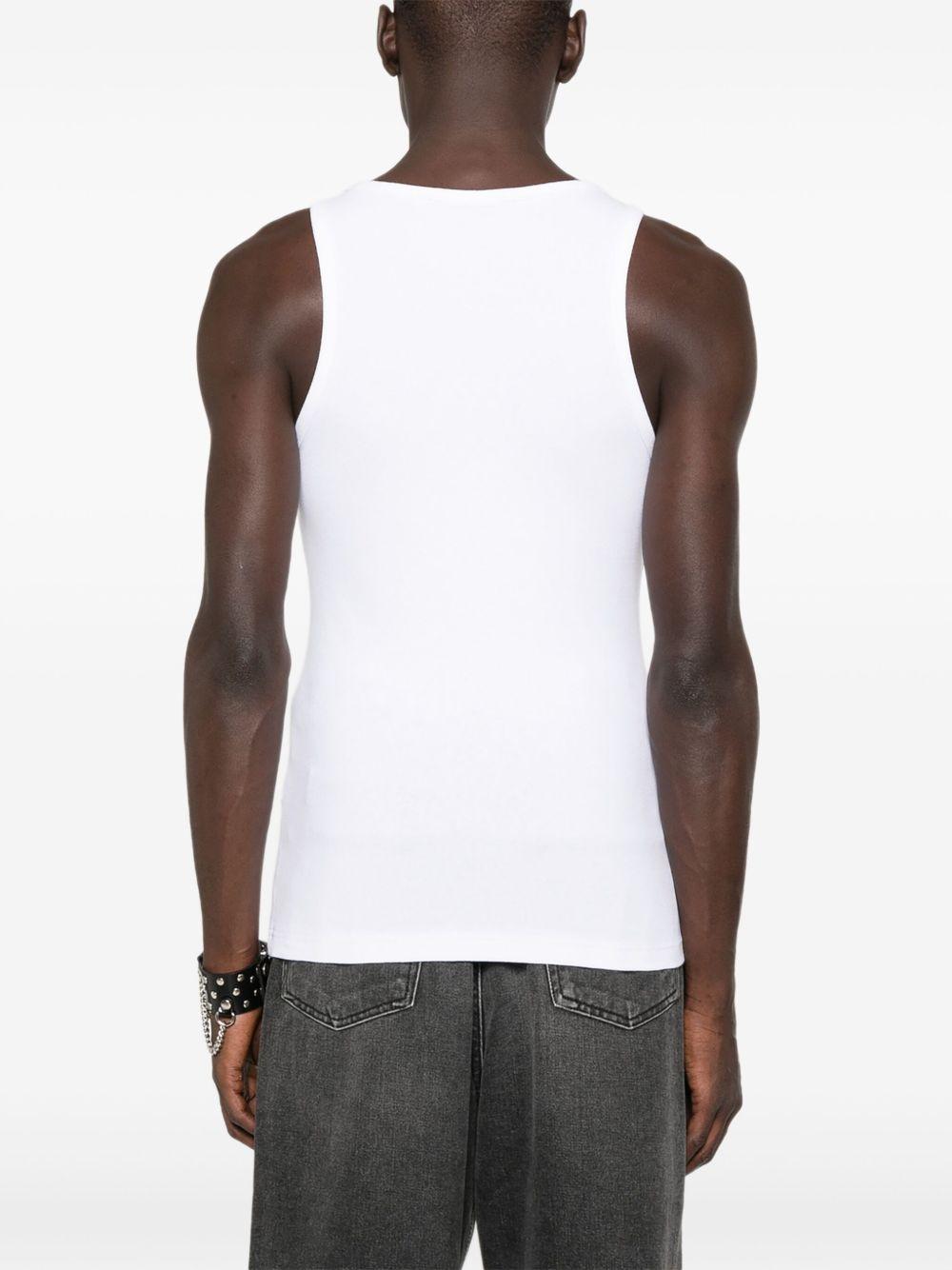Canotta white/black con logo ricamato 
