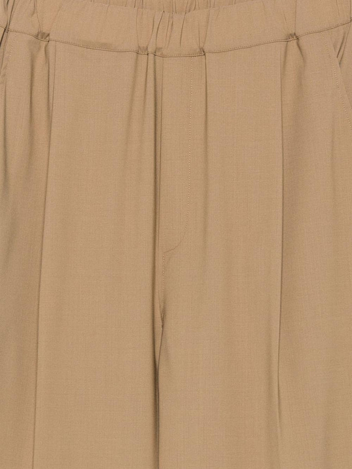 Pantaloni a vita elasticizzata cammello 