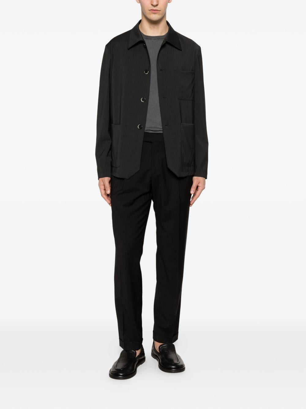 Pantaloni sartoriali neri con pieghe 