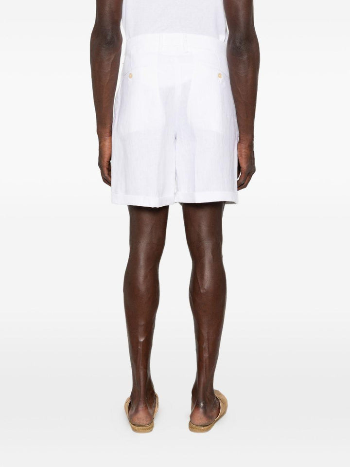 Shorts bianchi sartoriali in lino 