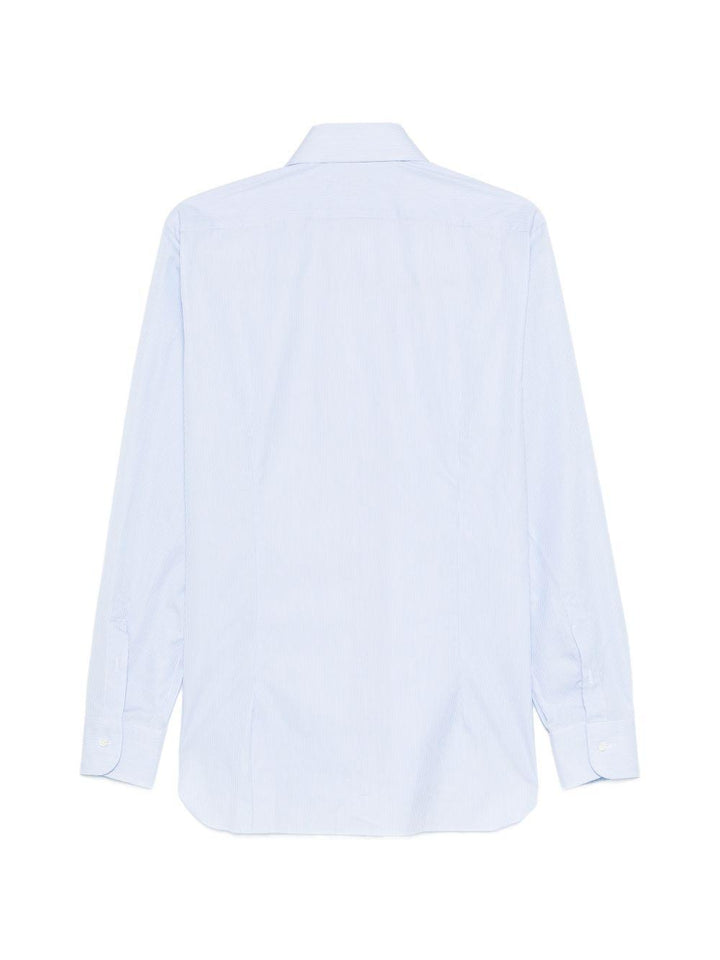 Camicia a righe azzurre in cotone 