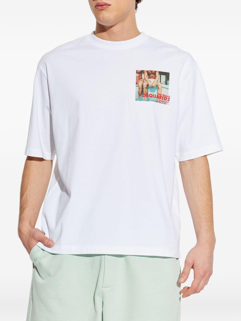 T-shirt bianca con stampa 