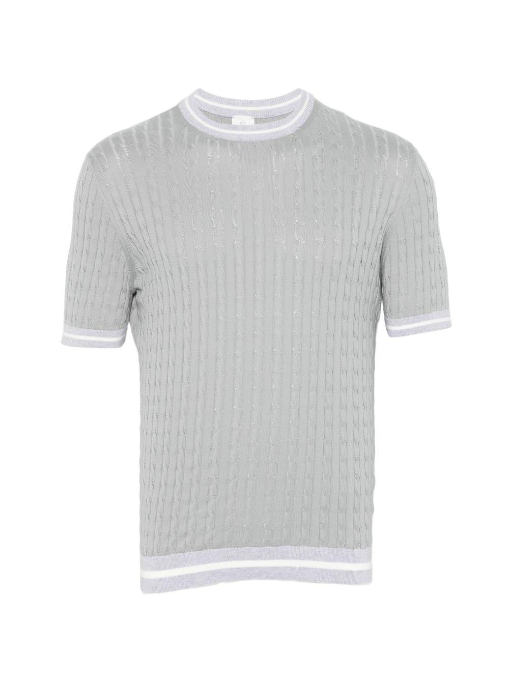 T-shirt grigio/bianco girocollo 