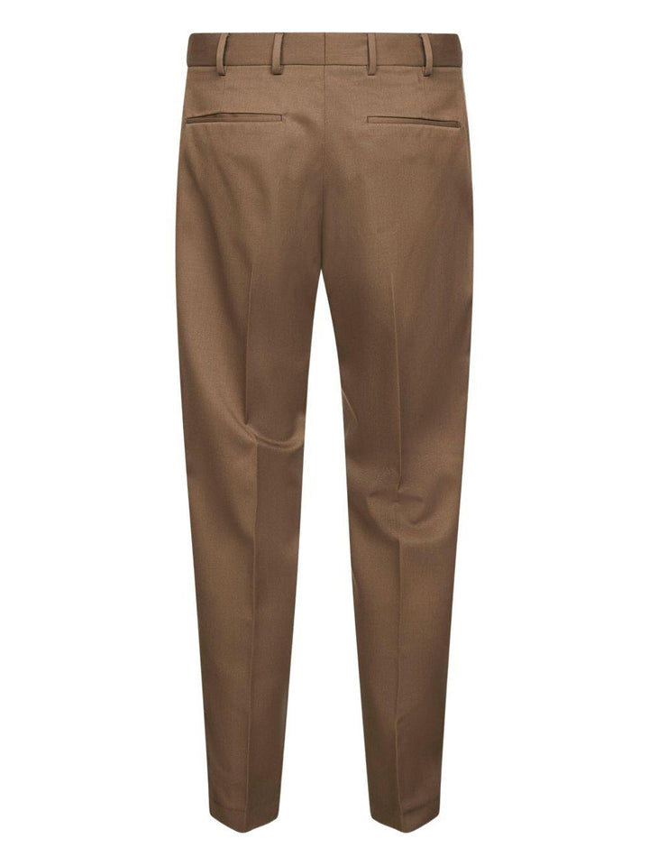 Khaki trousers with crease