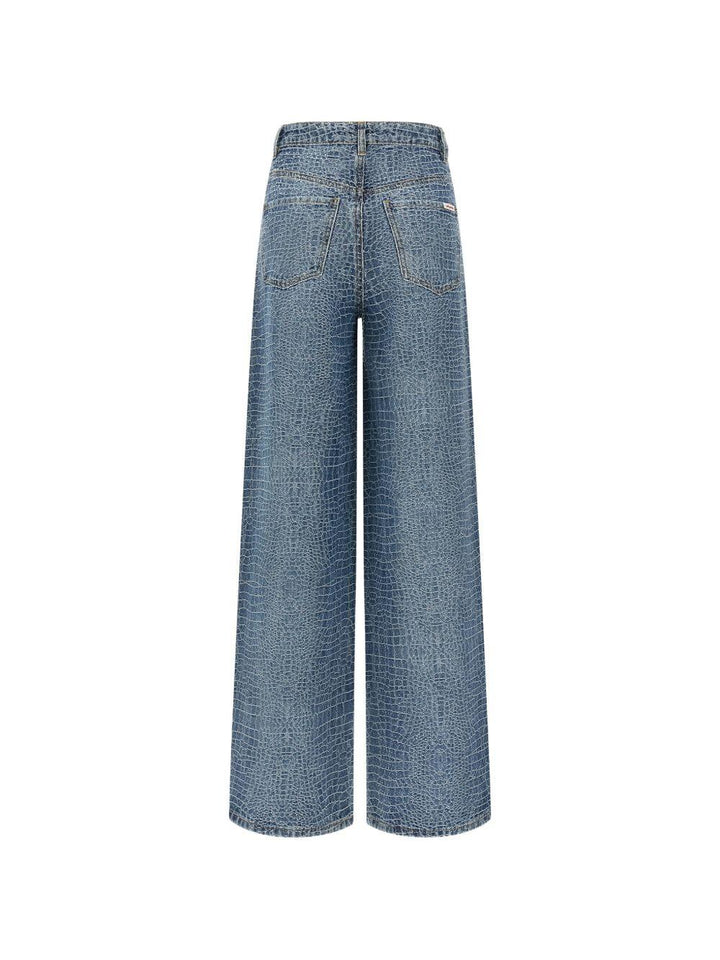 Denim con effetto coccodrillo 
