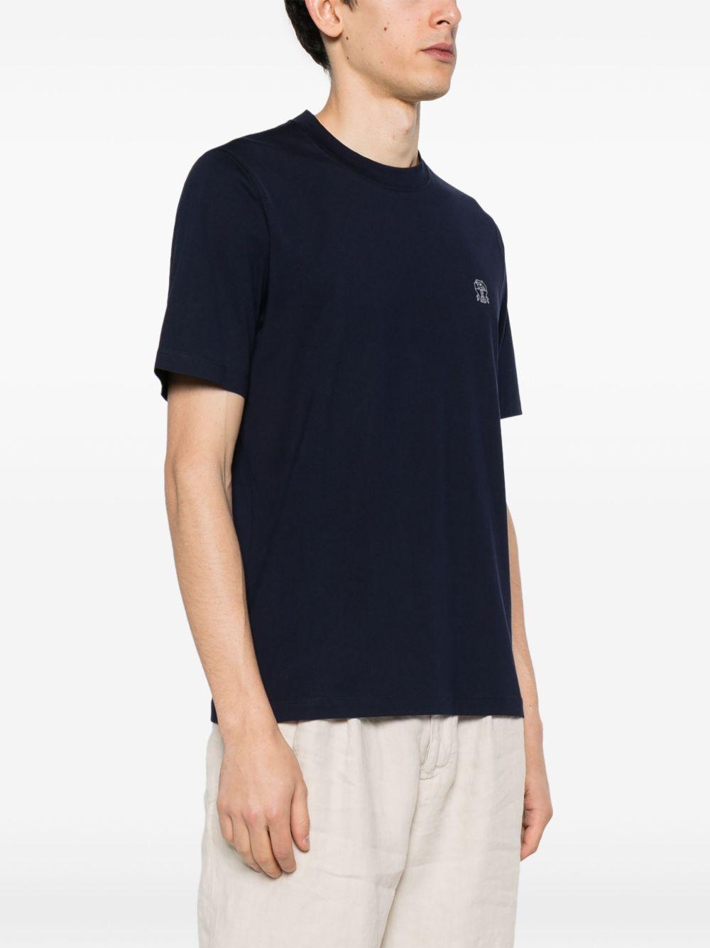 T-shirt girocollo blu con logo 