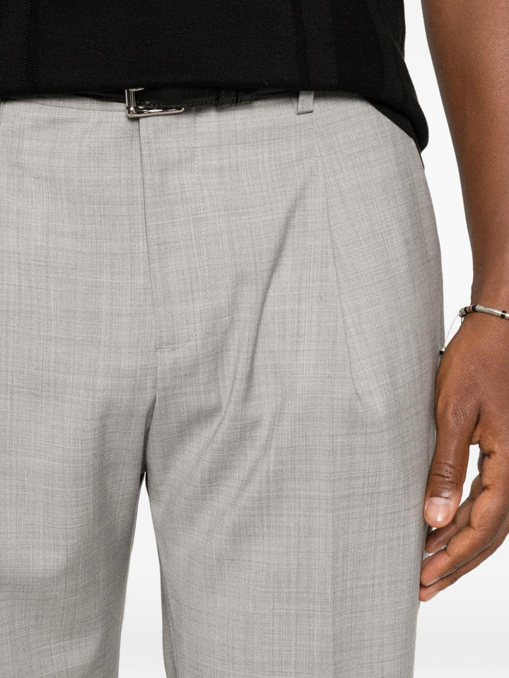 Pantaloni sartoriali acciaio con pieghe 