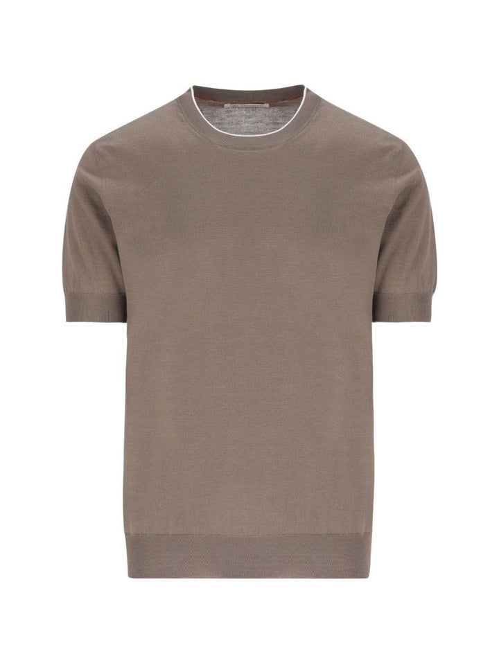 T-shirt girocollo nocciola 