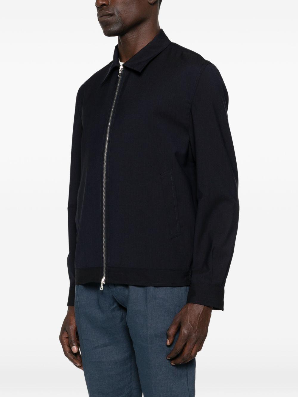 Giacca camicia blu navy con zip 