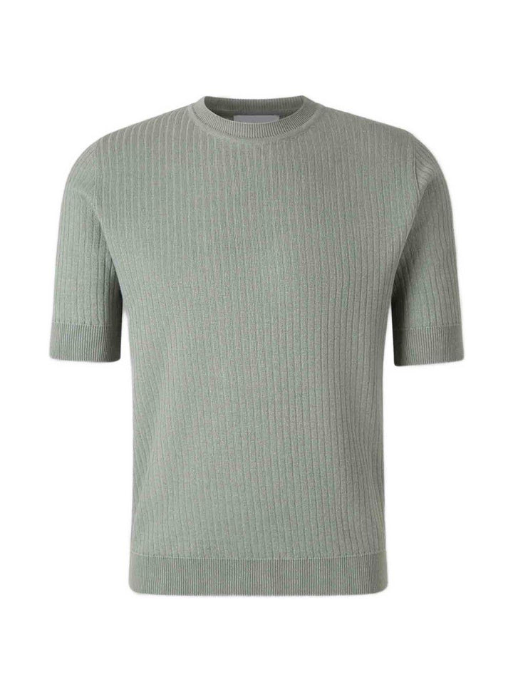 Girocollo in cotone verde polvere 