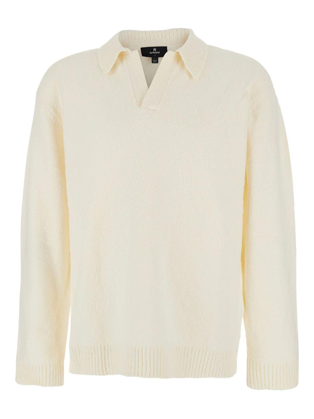 Maglione stile polo bianco 