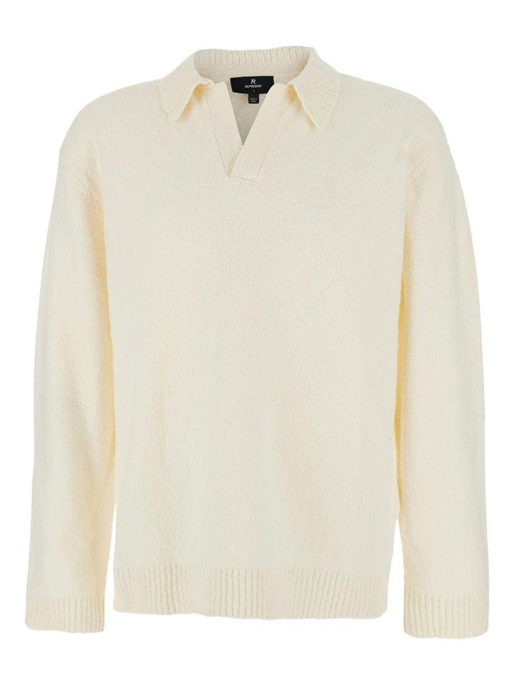 Maglione stile polo bianco 