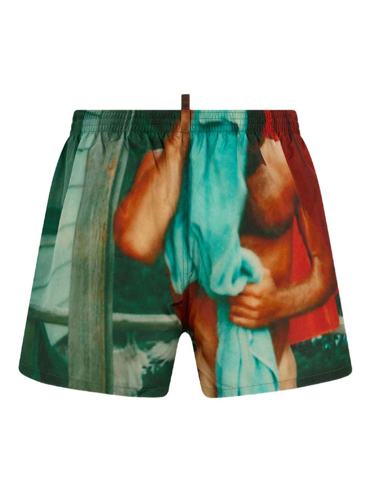 Costume da bagno multicolor con stampa astratta 