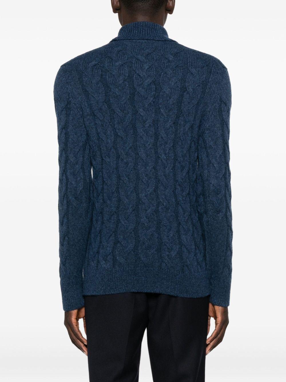 Maglione a collo alto blu scuro 