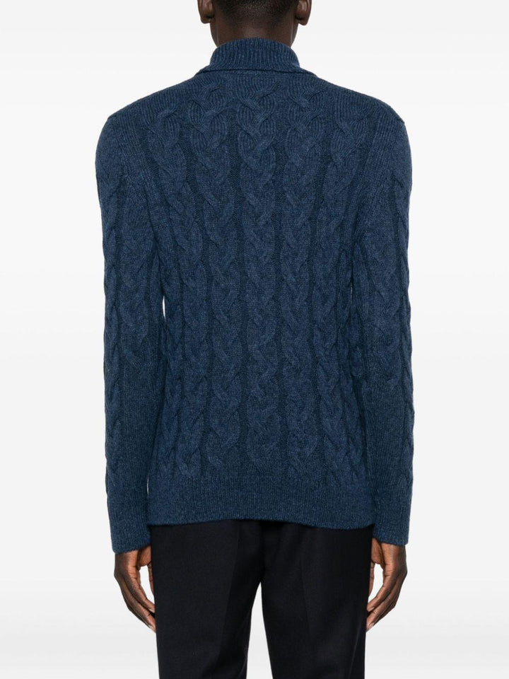 Maglione a collo alto blu scuro 