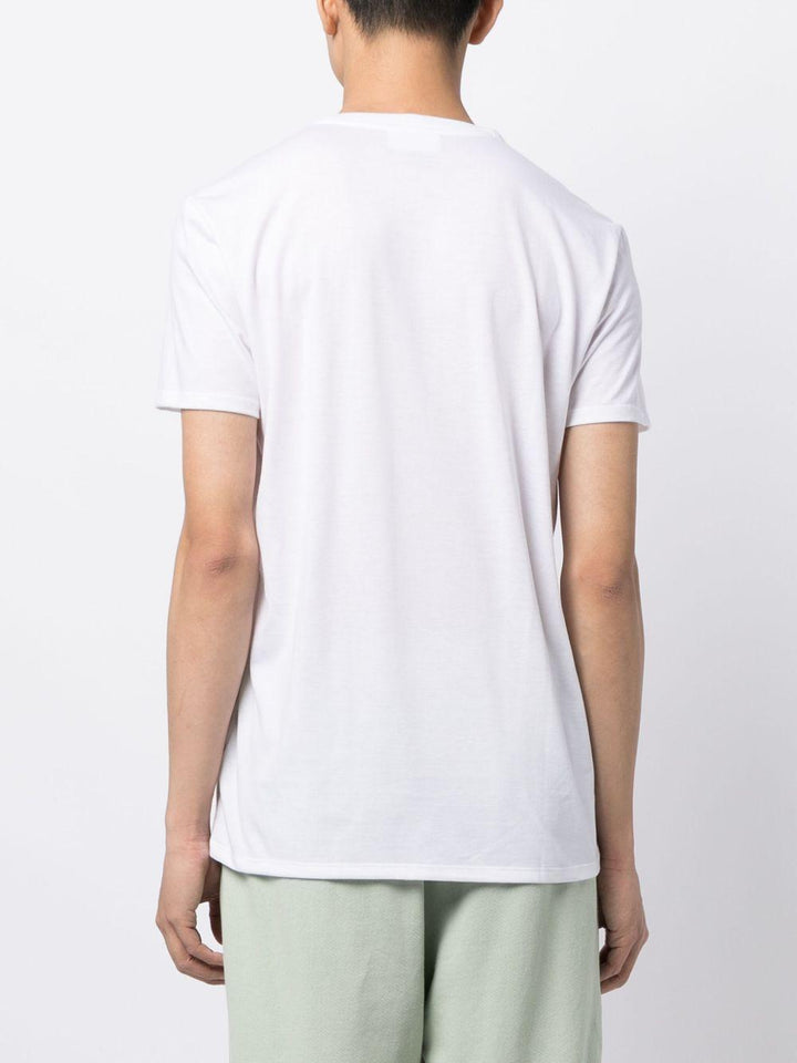 T-shirt bianca con scollo a V 