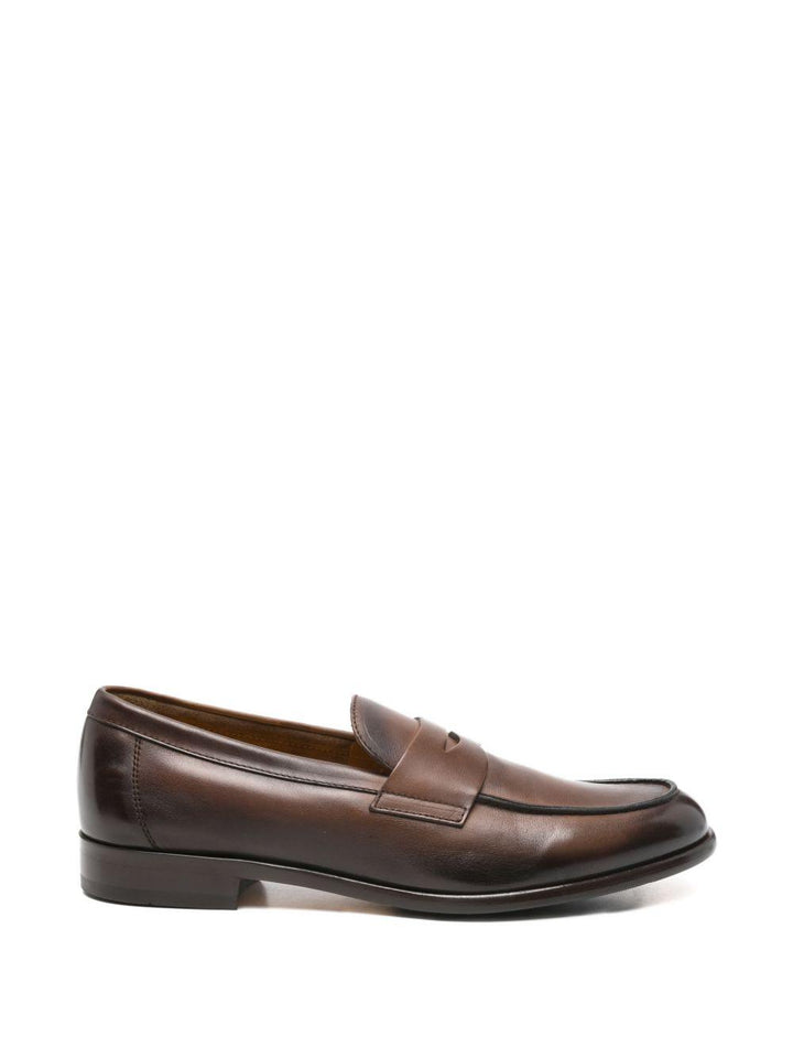 Mocassini marroni in pelle lucida 